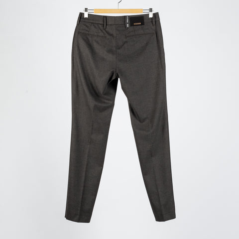Alberto Textured Charcoal 1440 Lou Trousers - Tan, Polyester, Viscose, Stretch, Slim Fit - View 5