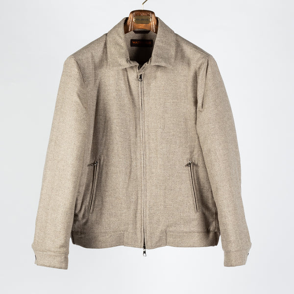 Tan Herringbone Virgil Car Coat