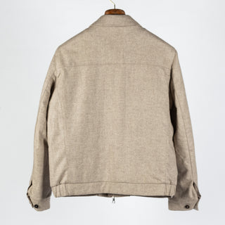 Waterville Tan Herringbone Virgil Car Coat - Wool, Made In Italy - View 5