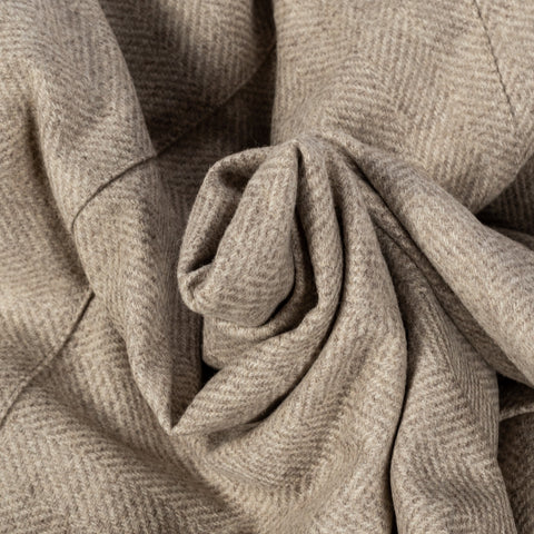 Waterville Tan Herringbone Virgil Car Coat - Wool, Made In Italy - Alternate View