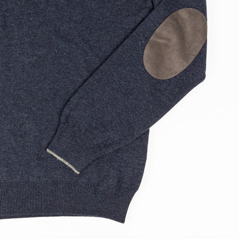 Gran Sasso Navy Wool & Cashmere Quarter Zip Sweater 3
