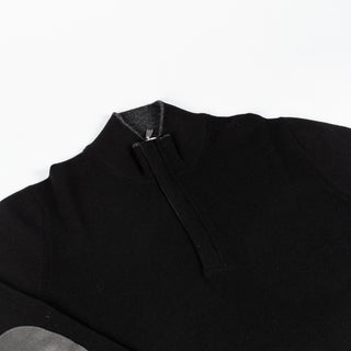 Gran Sasso Black Wool & Cashmere Quarter Zip Sweater 3