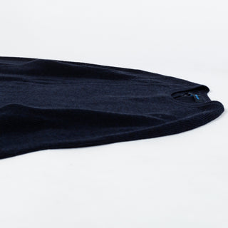 PYA Navy Merino Wool Ribbed Crewneck - Wool, Merino, Modern Fit, Knit - View 8