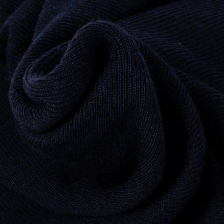 PYA Navy Merino Wool Ribbed Crewneck - Wool, Merino, Modern Fit, Knit - Alternate View
