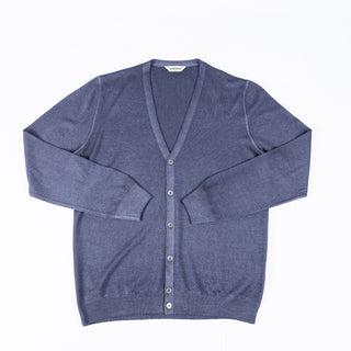 Gran Sasso Steel Blue "Vintage" Wool Cardigan 1