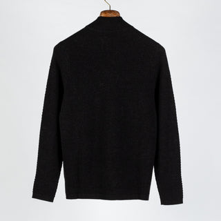 PYA Charcoal Merino Bubble Stitch Full Zip Cardigan - Wool, Merino, Regular Fit, Knit - View 5