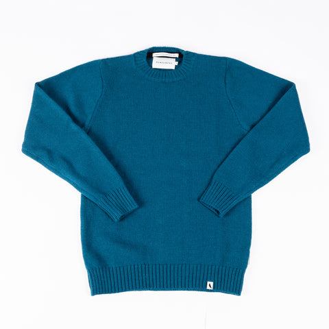 Peregrine Teal Makers Stitch Wool Sweater 1