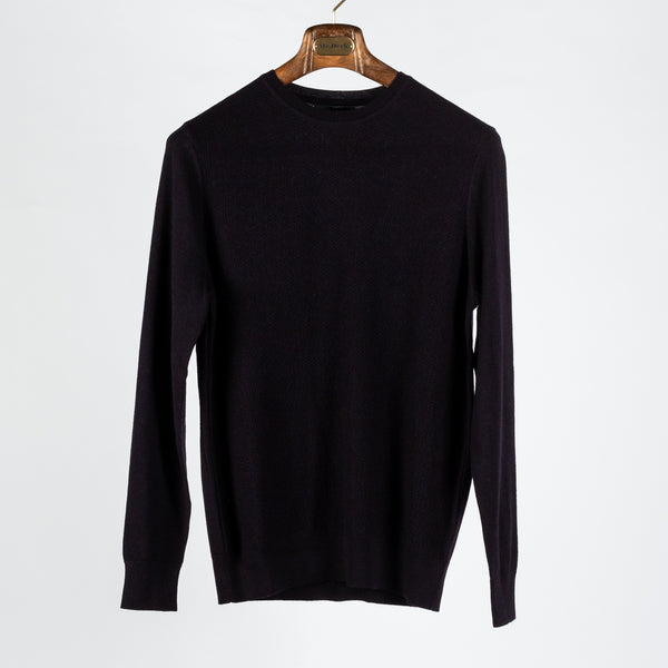 Deep Purple Chainlink Stitch Crewneck Sweater