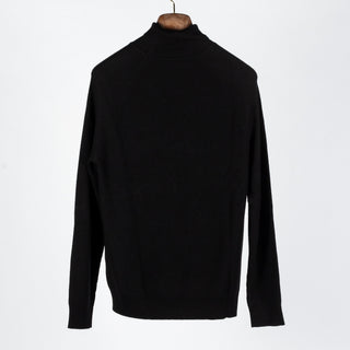 PYA Black Merino Wool Ribbed Turtleneck - Wool, Merino, Regular Fit, Knit - View 5