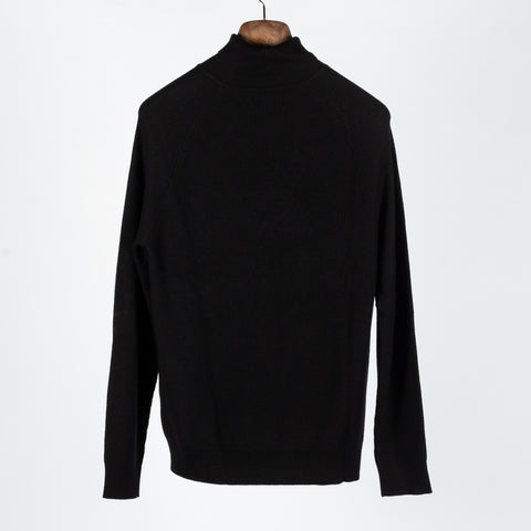 PYA Black Merino Wool Ribbed Turtleneck - Wool, Merino, Regular Fit, Knit - View 5