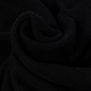 PYA Black Merino Wool Ribbed Turtleneck - Wool, Merino, Regular Fit, Knit - Alternate View