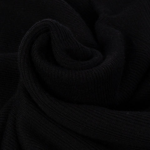 PYA Black Merino Wool Ribbed Turtleneck - Wool, Merino, Regular Fit, Knit - Alternate View