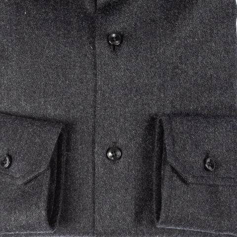 Xacus Charcoal Merino Wool Dress Shirt 2