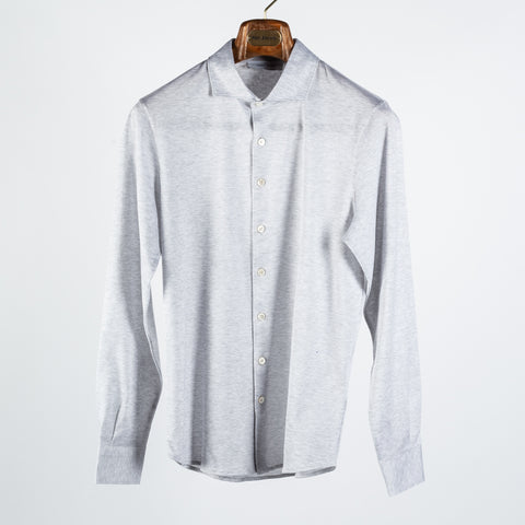 Gran Sasso Grey Long Sleeve Button Up Polo 1