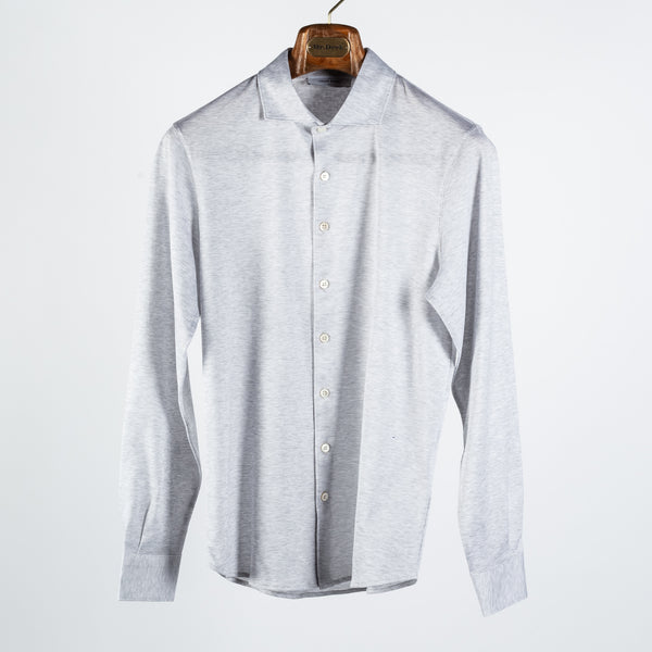 Grey Long Sleeve Button Up Polo