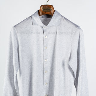 Gran Sasso Grey Long Sleeve Button Up Polo 6