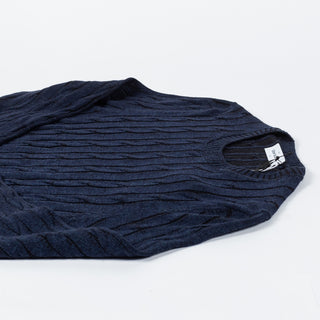 Gran Sasso Navy Vanise' Cabled Crew Neck Sweater 8