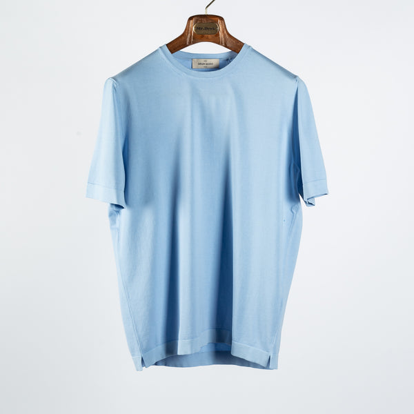 Sky Blue Organic Cotton Vintage Knit T-shirt