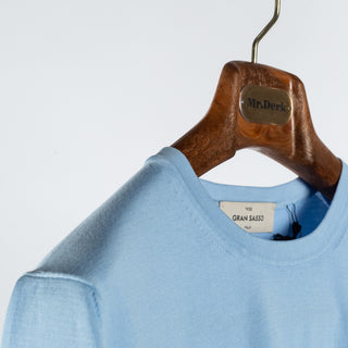 Gran Sasso Sky Blue Organic Cotton Vintage Knit T-shirt 3