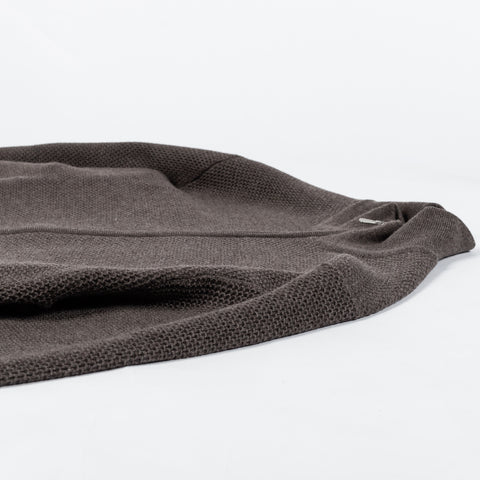 Gran Sasso Brown Chainlink Stitch Full Zip Cardigan - Wool, Denim, Italian, Knit, Made In Italy - View 8