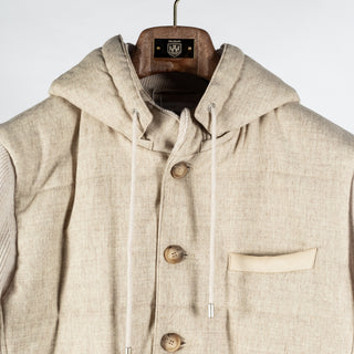 Gran Sasso Beige Super Geelong Wool & Flannel Jacket - Tan, Wool, Flannel, Italian - View 7