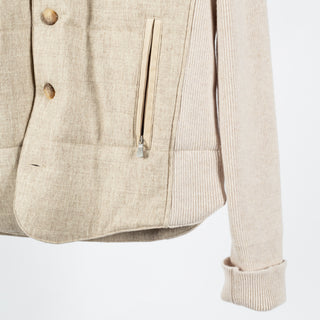 Gran Sasso Beige Super Geelong Wool & Flannel Jacket - Tan, Wool, Flannel, Italian - Back View
