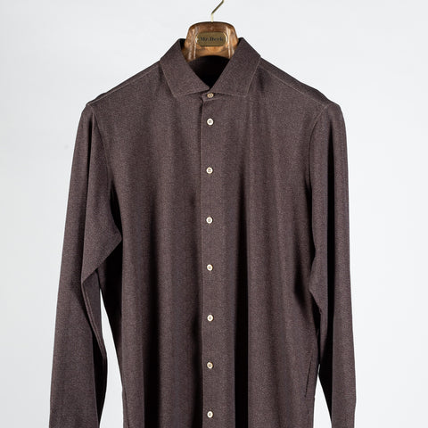 Blue Industry Brown Herringbone Stretch Dress Shirt - Nylon, Stretch, Slim Fit - View 6