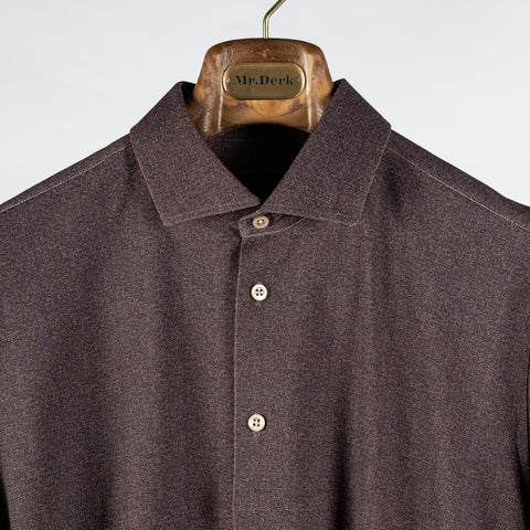 Blue Industry Brown Herringbone Stretch Dress Shirt - Nylon, Stretch, Slim Fit - View 7