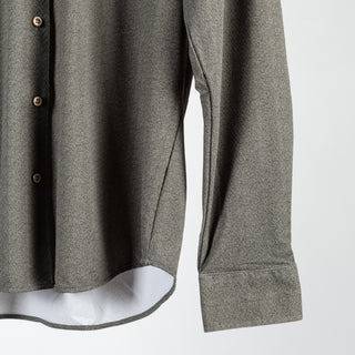 Blue Industry Green Herringbone Stretch Dress Shirt - Nylon, Stretch, Slim Fit - Back View