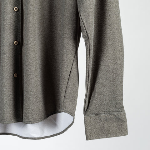 Blue Industry Green Herringbone Stretch Dress Shirt - Nylon, Stretch, Slim Fit - Back View