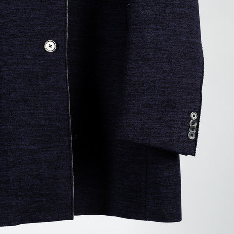 Blue Industry Navy Top Coat w/ Removable Hood - Polyester, Trim Fit - Back View