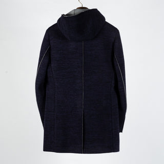 Blue Industry Navy Top Coat w/ Removable Hood - Polyester, Trim Fit - View 5