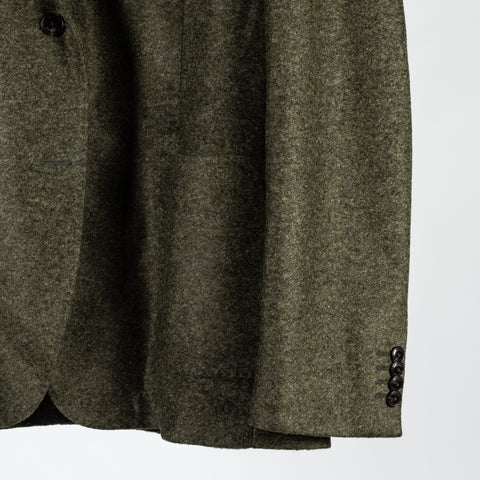 Barbour Olive Armstrong Blazer - Wool, Cotton, Jersey, Tapered, Made In Portugal - Back View