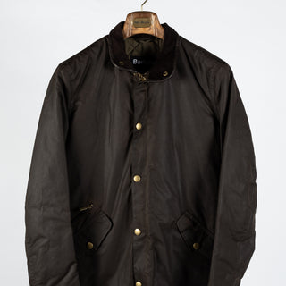 Barbour Olive Prestbury Waxed Jacket - Tan, Cotton, British - View 6
