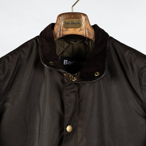 Barbour Olive Prestbury Waxed Jacket - Tan, Cotton, British - View 7