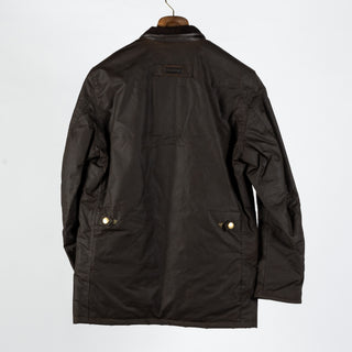 Barbour Olive Prestbury Waxed Jacket - Tan, Cotton, British - View 5