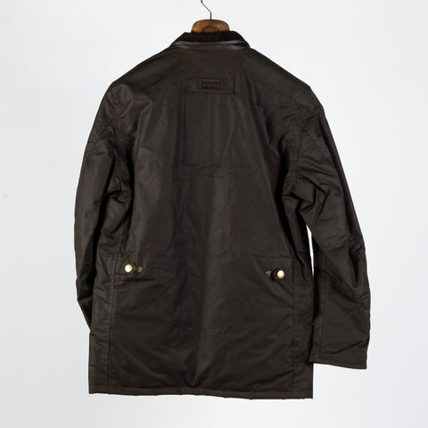Barbour Olive Prestbury Waxed Jacket - Tan, Cotton, British - View 5