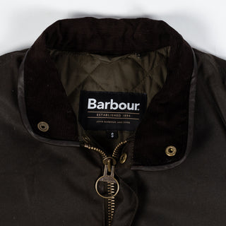 Barbour Olive Prestbury Waxed Jacket - Tan, Cotton, British - Alternate View