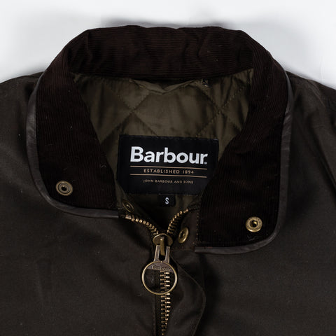 Barbour Olive Prestbury Waxed Jacket - Tan, Cotton, British - Alternate View