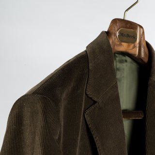 Barbour Olive Wallington Cord Blazer - Tan, Cotton, Corduroy, Viscose, Tailored Fit, Made In England - Detail View