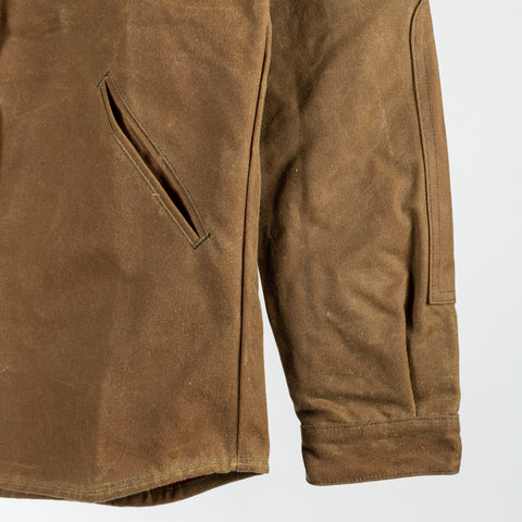 Dehen 1920 Tan Waxed Canvas Crissman Overshirt - Cotton, Canvas - Back View