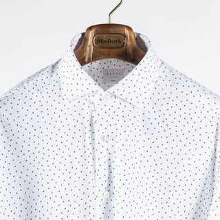 Xacus White Print Active Dress Shirt 8