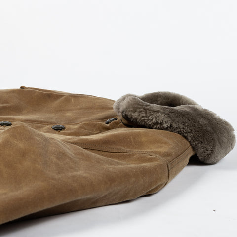Dehen 1920 Tan Waxed N-1 Deck Jacket w/ Mouton Collar 10