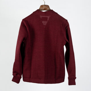 Dehen 1920 Classic Burgundy Cardigan - Wool, Jersey, Knit - View 5
