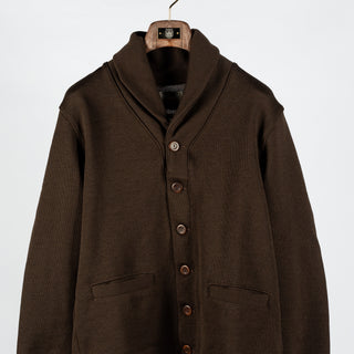 Dehen 1920 Brown Shawl Sweater Coat - Black, Wool, Jersey, Knit - View 6