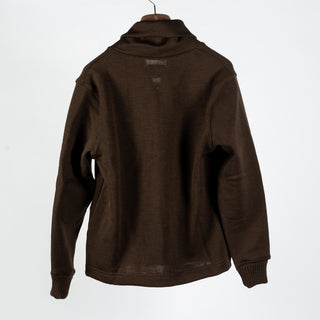 Dehen 1920 Brown Shawl Sweater Coat - Black, Wool, Jersey, Knit - View 5