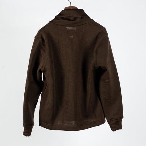 Dehen 1920 Brown Shawl Sweater Coat - Black, Wool, Jersey, Knit - View 5
