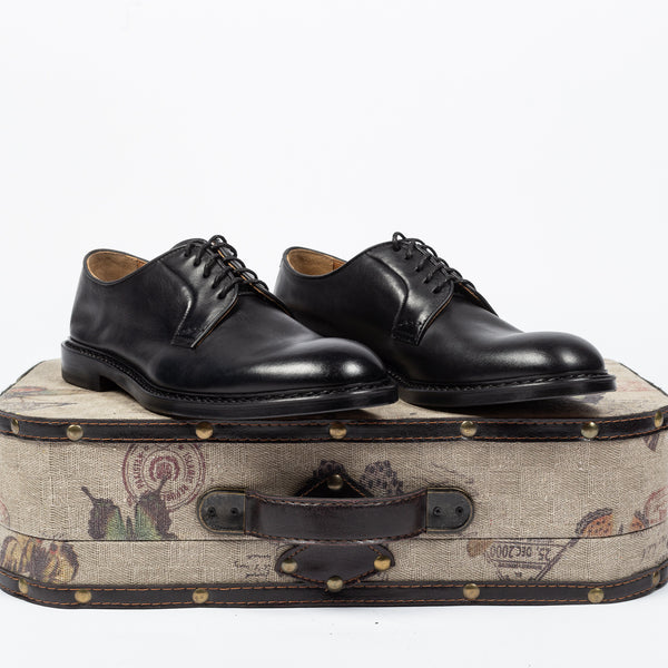 Black Unlined Leather Derby