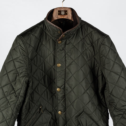 Barbour Olive Powell Quilted Jacket - Tan, Corduroy, Leather, Polyester, Modern Fit - View 7
