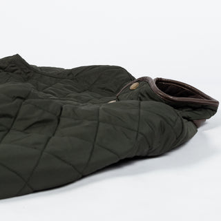 Barbour Olive Powell Quilted Jacket - Tan, Corduroy, Leather, Polyester, Modern Fit - View 9